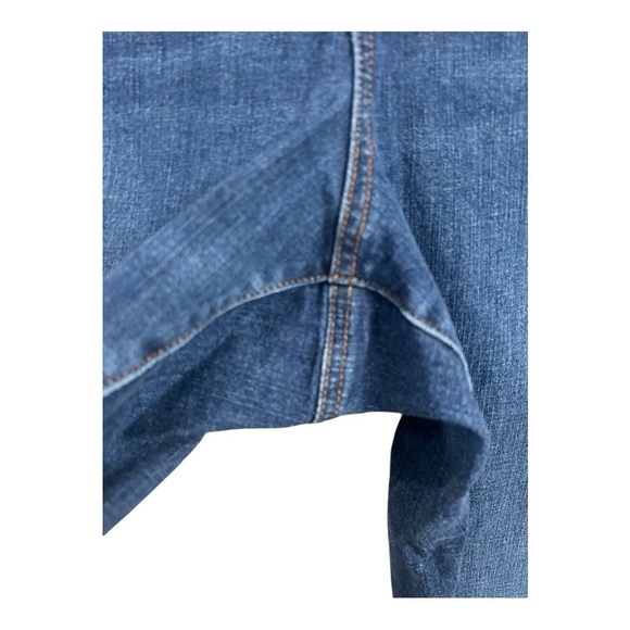 LOFT Plus High Rise Button Front Chewed Hem Skinny Jeans Authentic Indigo Wash - Picture 10 of 15